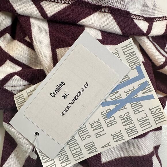 NWT LulaRoe Women’s Brown/Burgundy/Cream Caroline” Long Sleeve Cardigan - XL - Picture 5 of 8